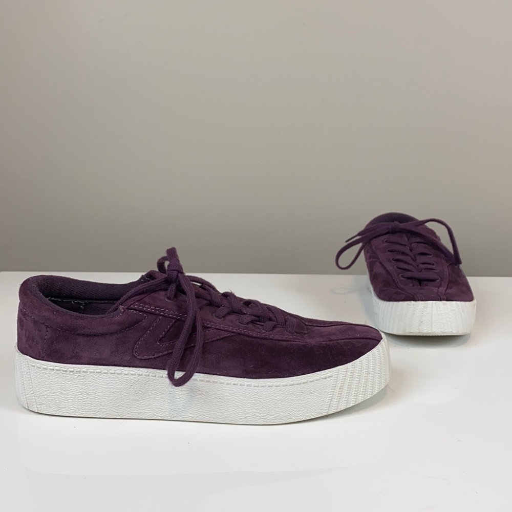 Tretorn Purple Suede Platform Sneakers